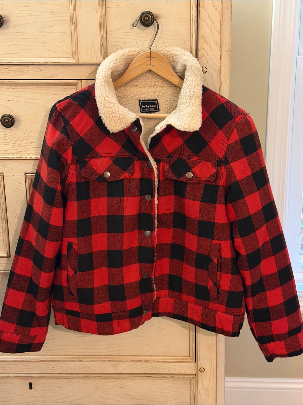 Cozy Teddy-Lined Red & Black Buffalo Plaid Jacket